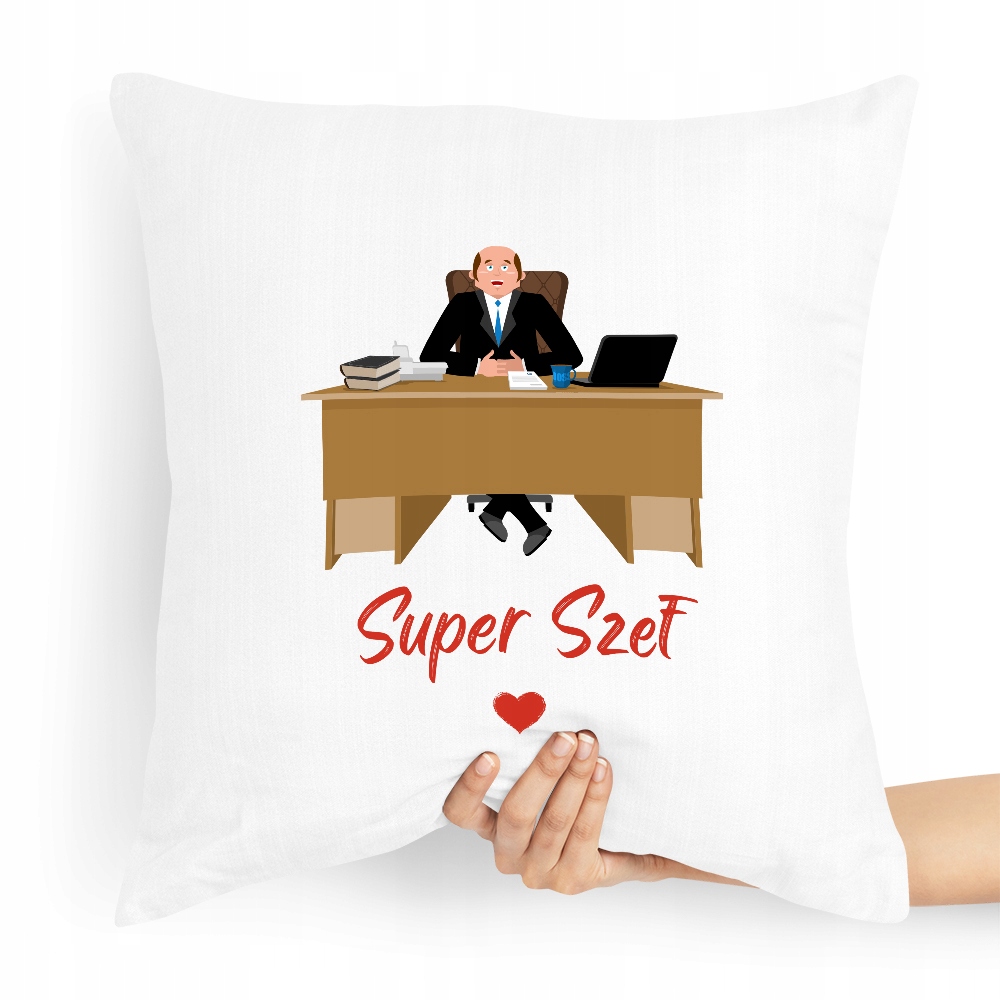 Poduszka Prezent Dla Szefa Super Szef Z Nadrukiem Ze Zdjęciem