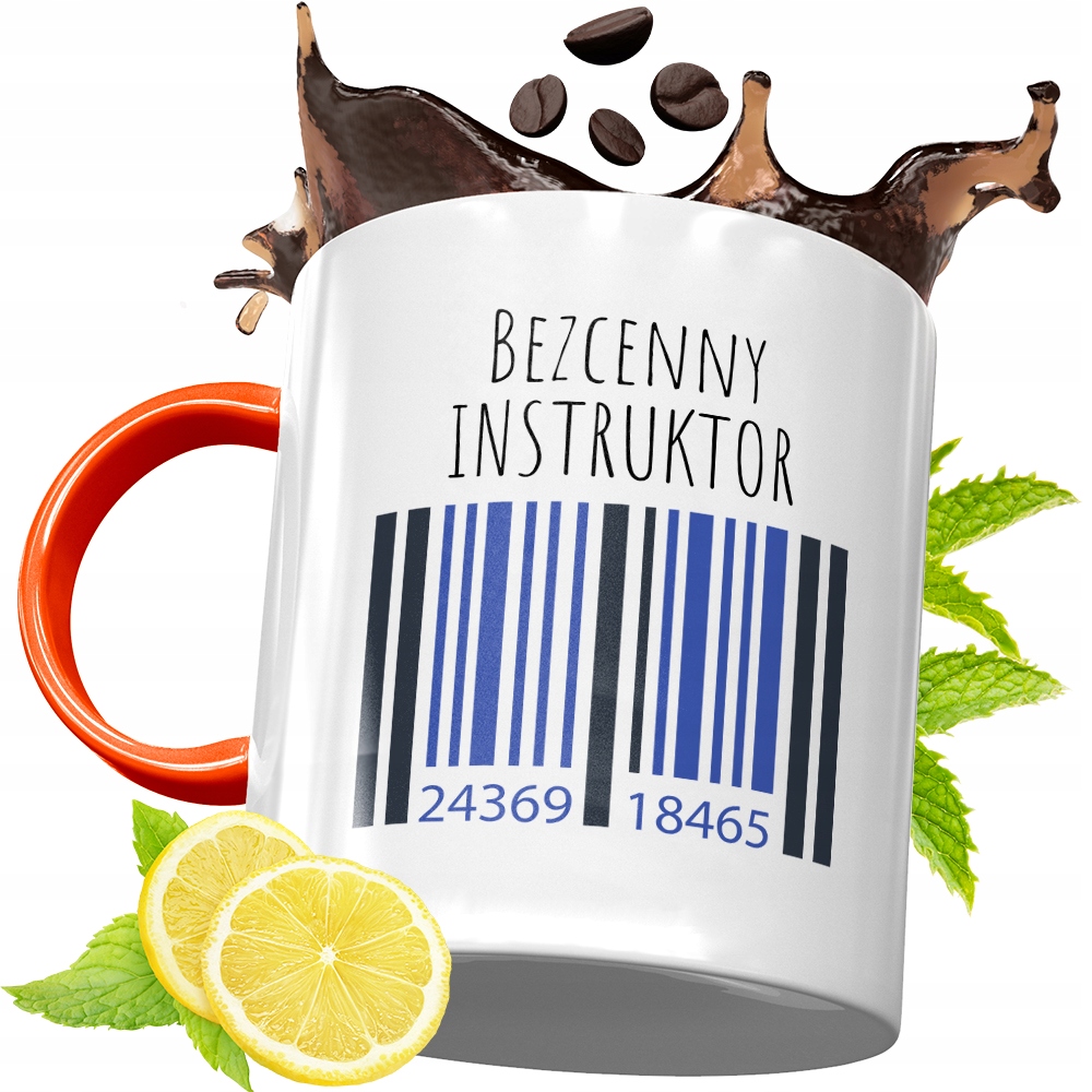 Kubek Pomarańczowy Dla Instruktora Prezent Z Nadrukiem Ze Zdjęciem