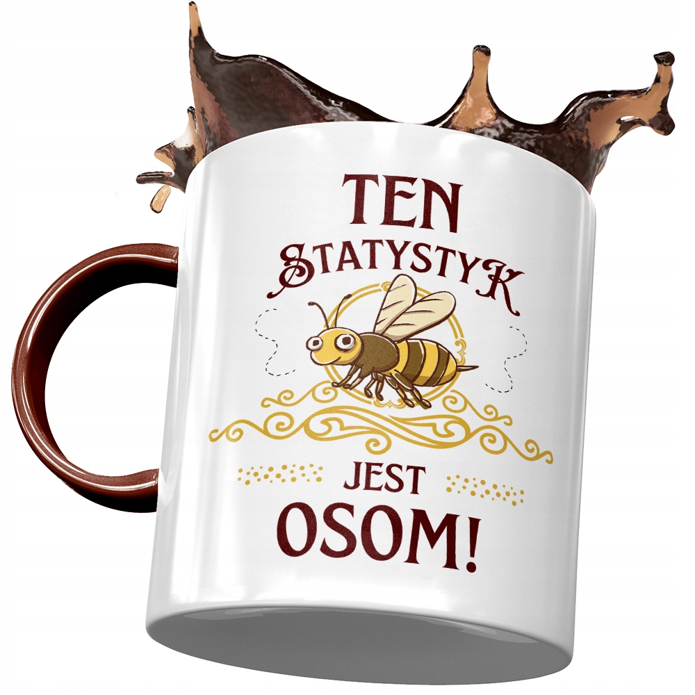 Kubek Bordowy Dla Statystyka Statystyk Jest Osom Z Nadrukiem Ze Zdjęciem