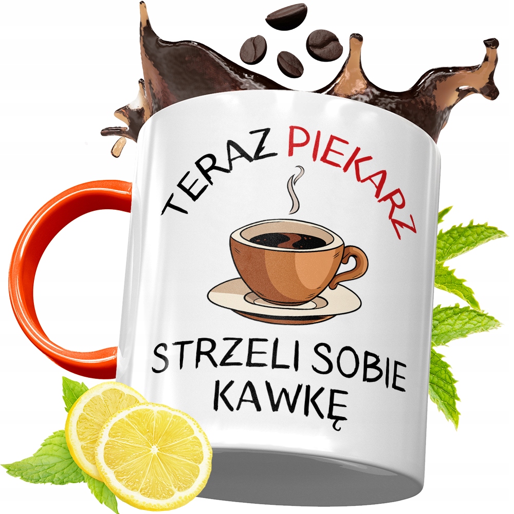 Kubek Pomarańczowy Dla Piekarza Prezent Z Nadrukiem Ze Zdjęciem