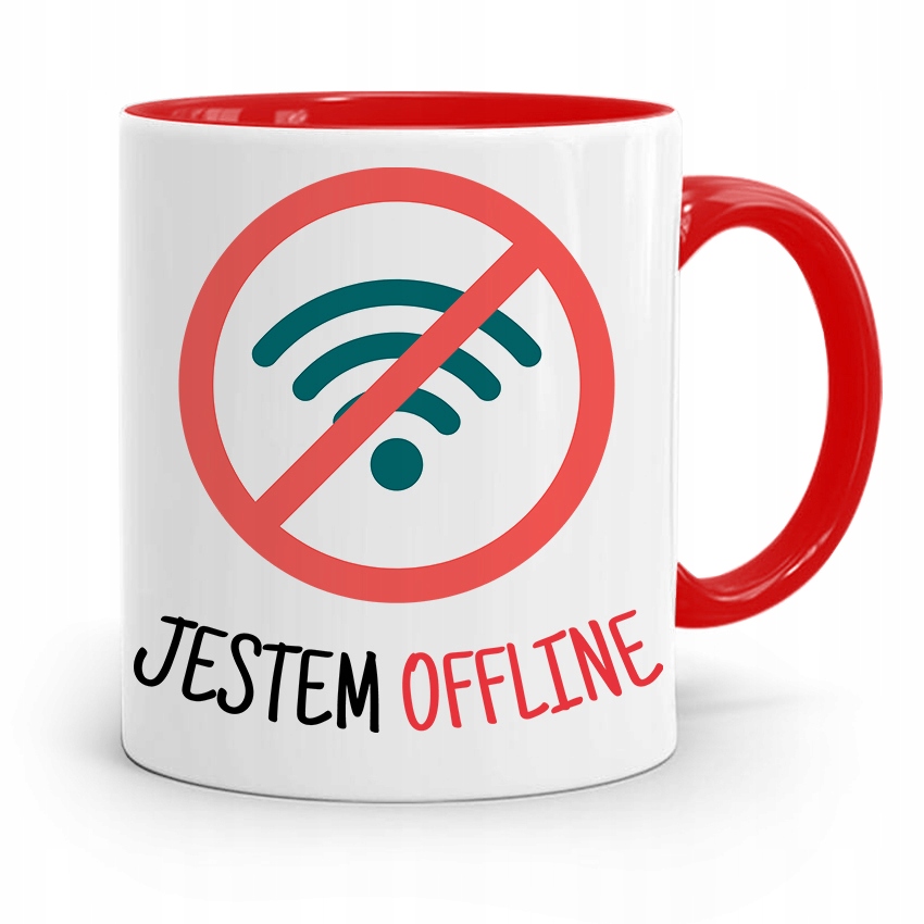 Kubek Czerwony Informatyka Programisty Offline Z Nadrukiem Ze Zdjęciem