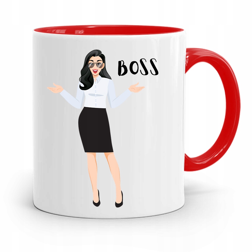 Kubek Czerwony Dla Szefowej Boss Prezent Z Nadrukiem Ze Zdjęciem