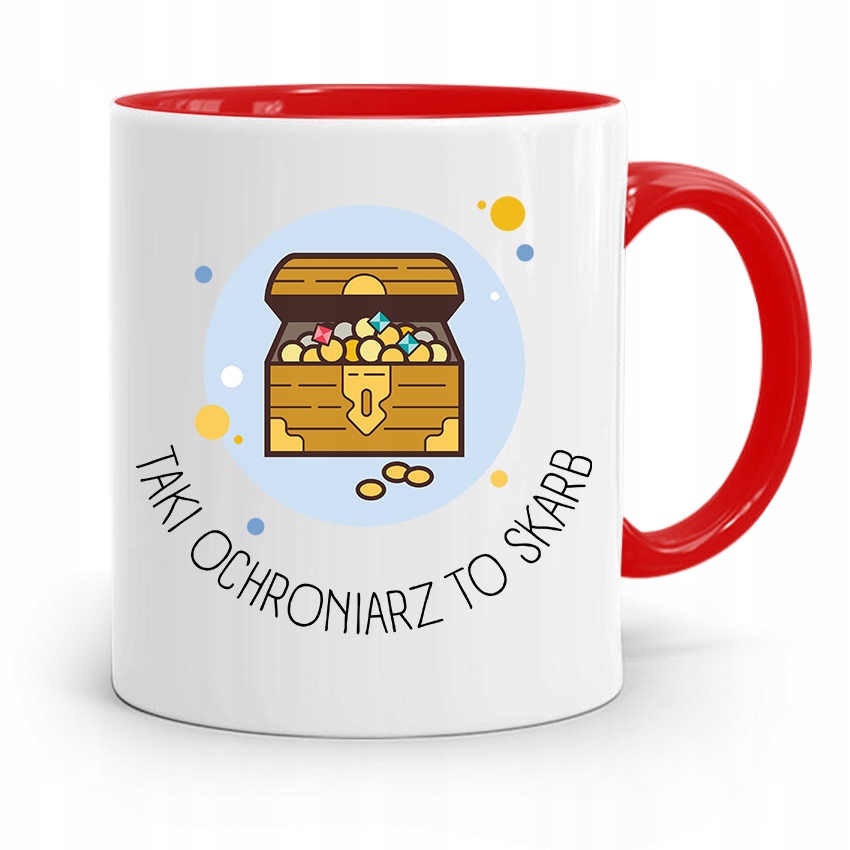 Dla Ochroniarza Stróża Kubek Czerwony Na Prezent Z Nadrukiem Ze Zdjęciem