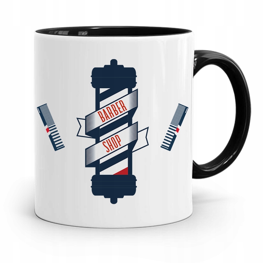 Kubek Czarny Fryzjera Fryzjerki Barber Shop Z Nadrukiem Ze Zdjęciem