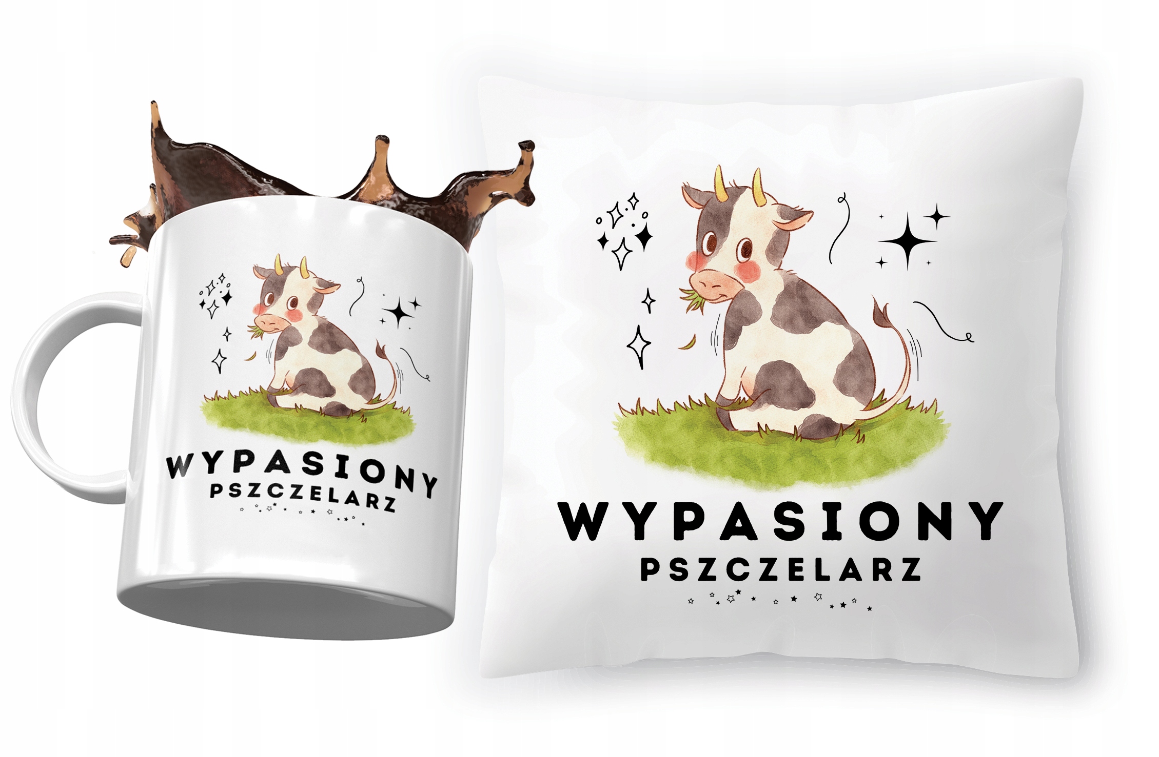 Dla Pszczelarza Zestaw Poduszka + Kubek Na Prezent Z Nadrukiem Ze Zdjęciem