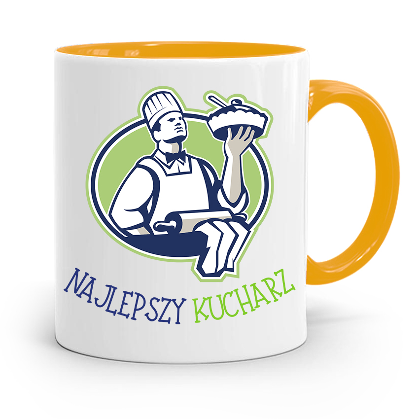 Kubek Żółty Dla Najlepszego Kucharza Kucharki Z Nadrukiem Ze Zdjęciem