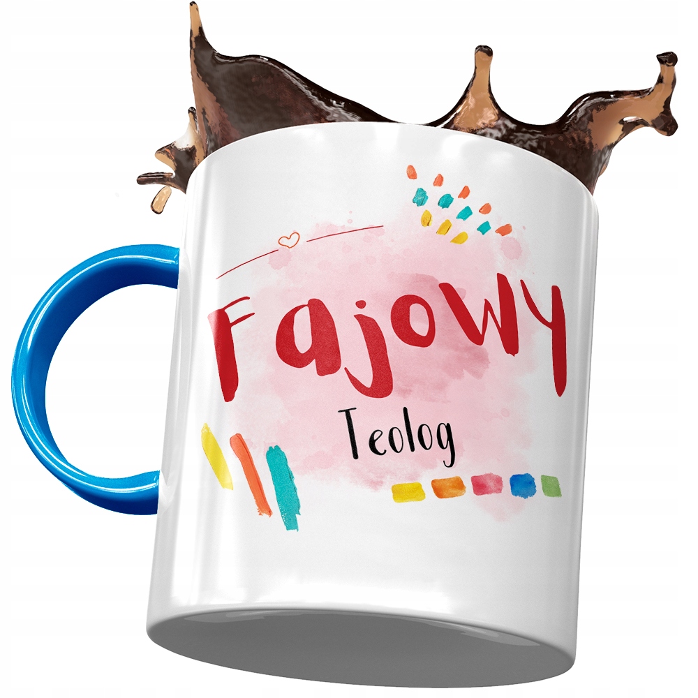 Kubek Błękitny Dla Teologa Fajowy Teolog Z Nadrukiem Ze Zdjęciem