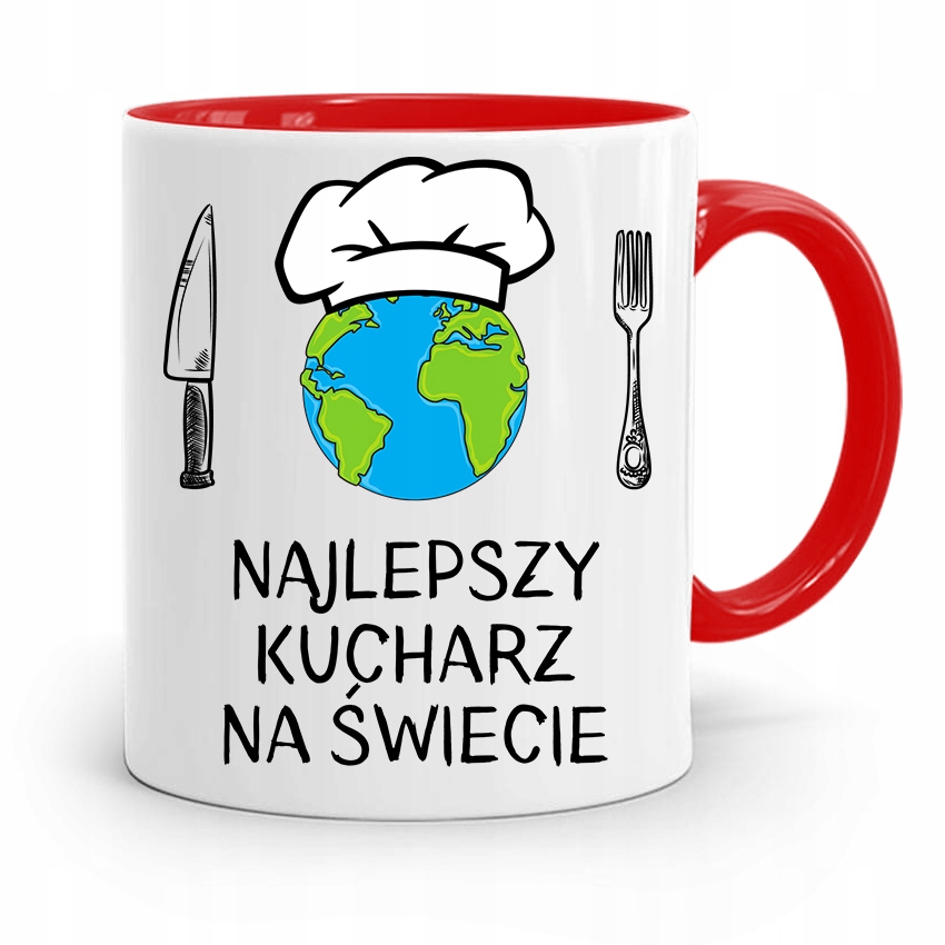 Kubek Czerwony Dla Najlepszego Kucharza Kucharki Z Nadrukiem Ze Zdjęciem