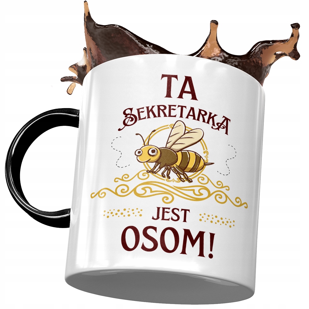 Kubek Czarny Sekretarki Ta Sekretarka Jest Osom Z Nadrukiem Ze Zdjęciem