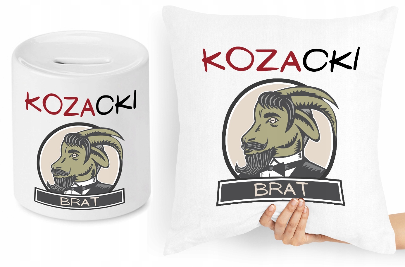 Dla Brata Zestaw Poduszka + Skarbonka Prezent Z Nadrukiem Ze Zdjęciem