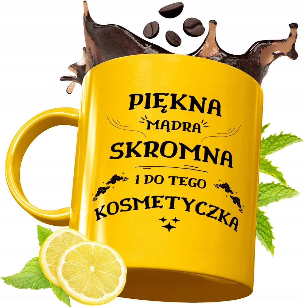Złoty Kubek Premium Dla Kosmetyczki Prezent Z Nadrukiem Ze Zdjęciem