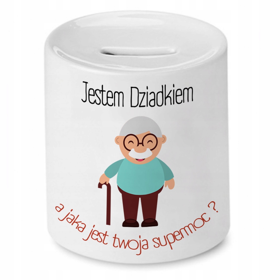 Skarbonka Dzień Dziadka Jaka Jest Twoja Supermoc? Z Nadrukiem Ze Zdjęciem