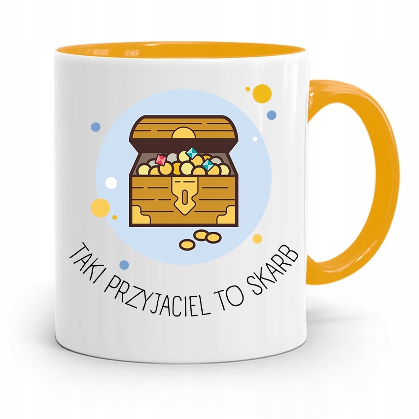 Kubek Żółty Dla Przyjaciela Taki To Skarb Prezent Z Nadrukiem Ze Zdjęciem