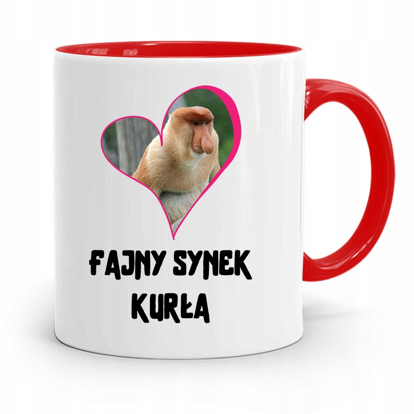 Kubek Czerwony Prezent Dla Syna Fajny Synek Z Nadrukiem Ze Zdjęciem
