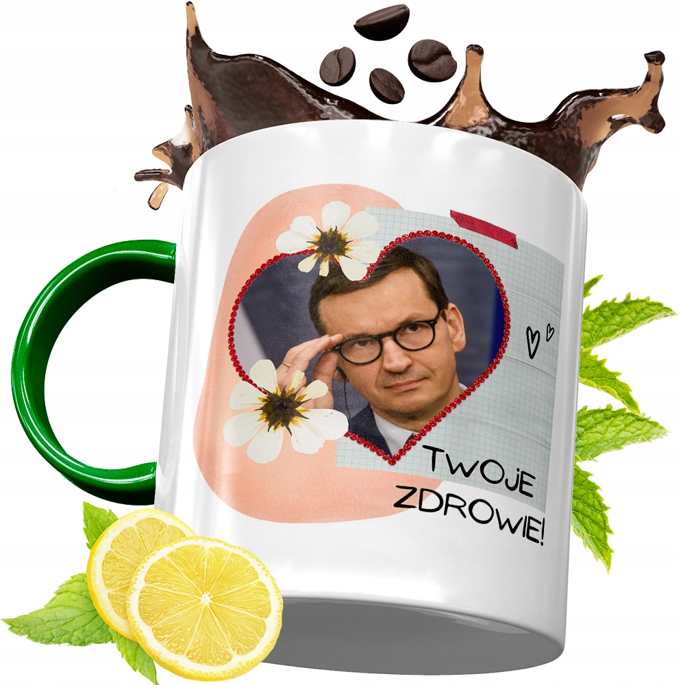 Kubek Zielony Mateusz Morawiecki Na Prezent Z Nadrukiem Ze Zdjęciem