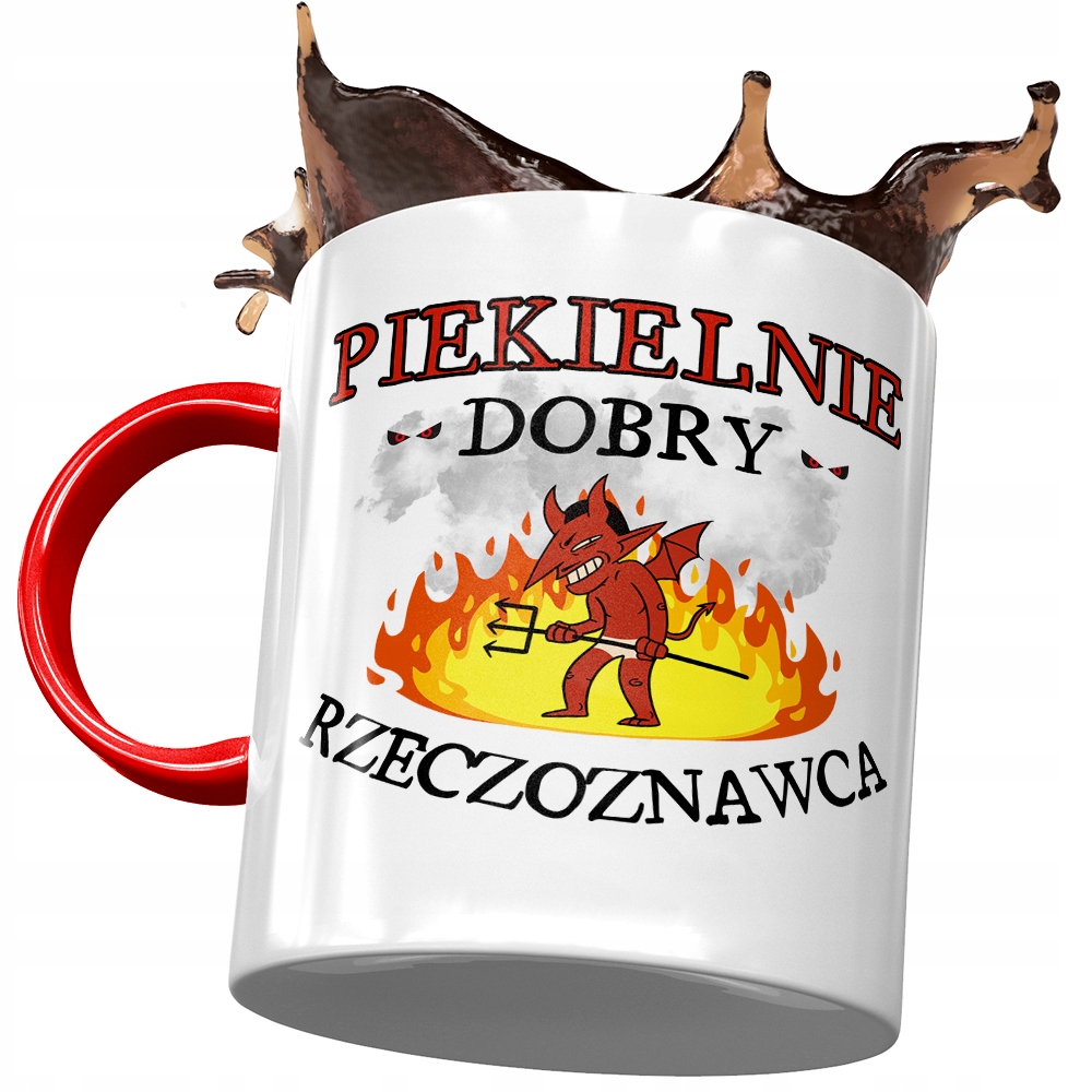 Kubek Czerwony Dla Rzeczoznawcy Piekielnie Dobry Z Nadrukiem Ze Zdjęciem