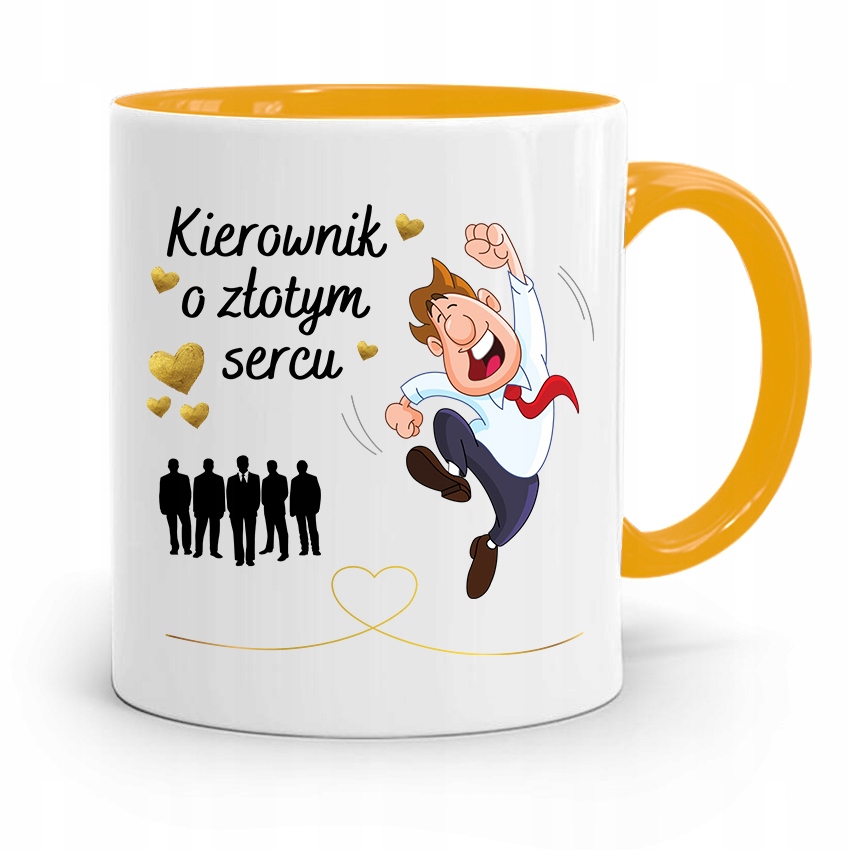 Kubek Żółty Kierownika Kierownik O Złotym Sercu Z Nadrukiem Ze Zdjęciem