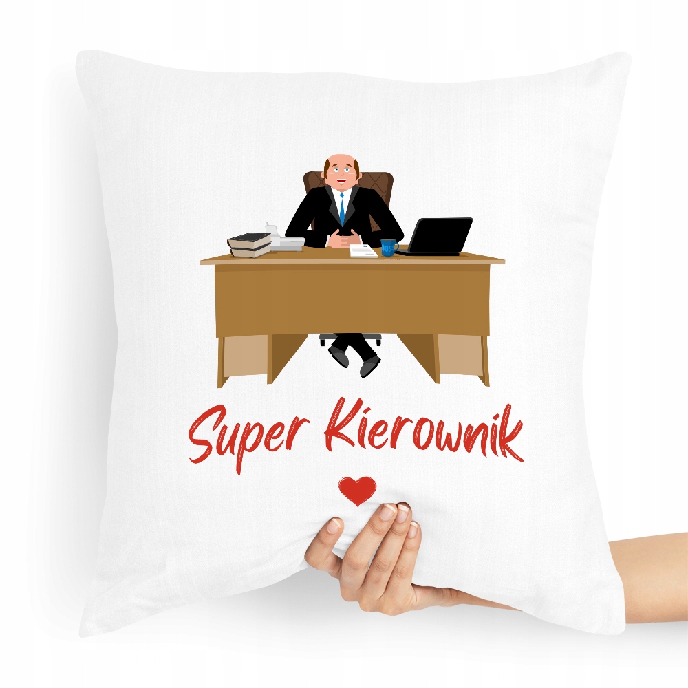 Poduszka Prezent Dla Kierownika Super Kierownik Z Nadrukiem Ze Zdjęciem