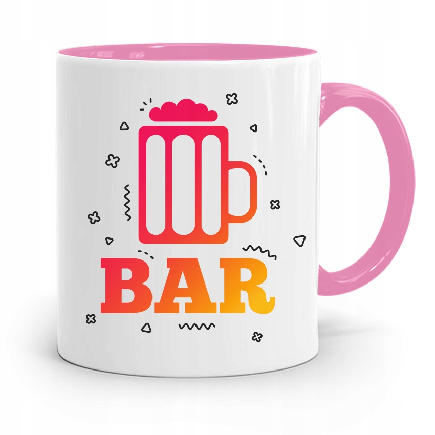 Kubek Różowy Dla Barmana Barmanki Bar Prezent Z Nadrukiem Ze Zdjęciem