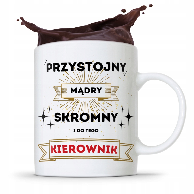 Kubek Prezent Dla Kierownika Przystojny I Skromny Z Nadrukiem Ze Zdjęciem