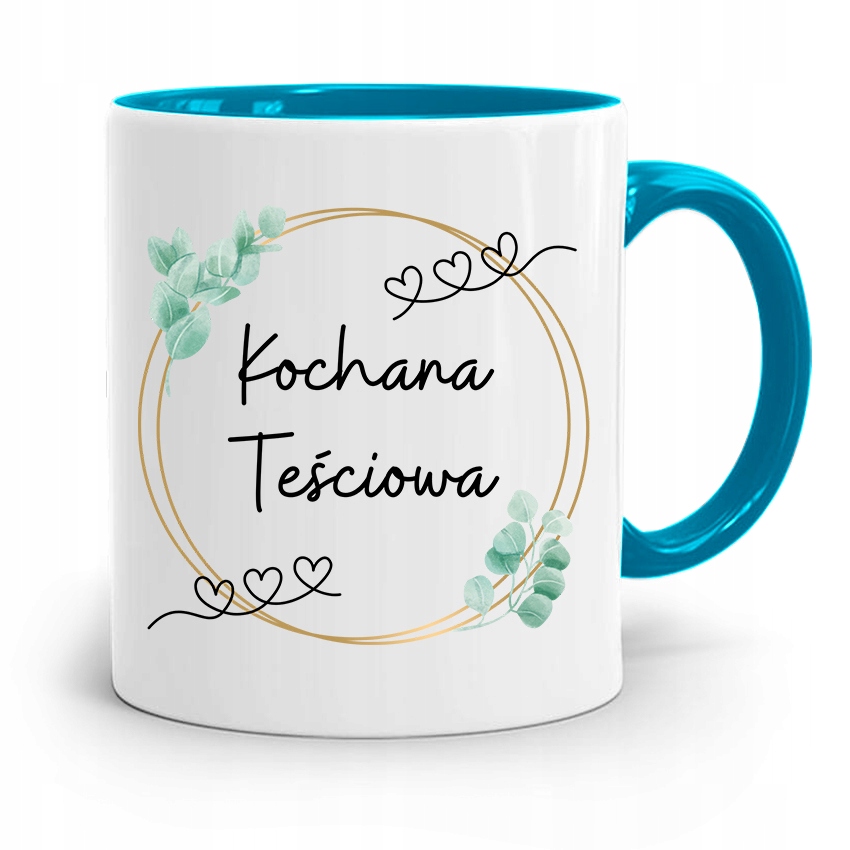 Kubek Błękitny Dla Teściowej Kochana Teściowa Z Nadrukiem Ze Zdjęciem