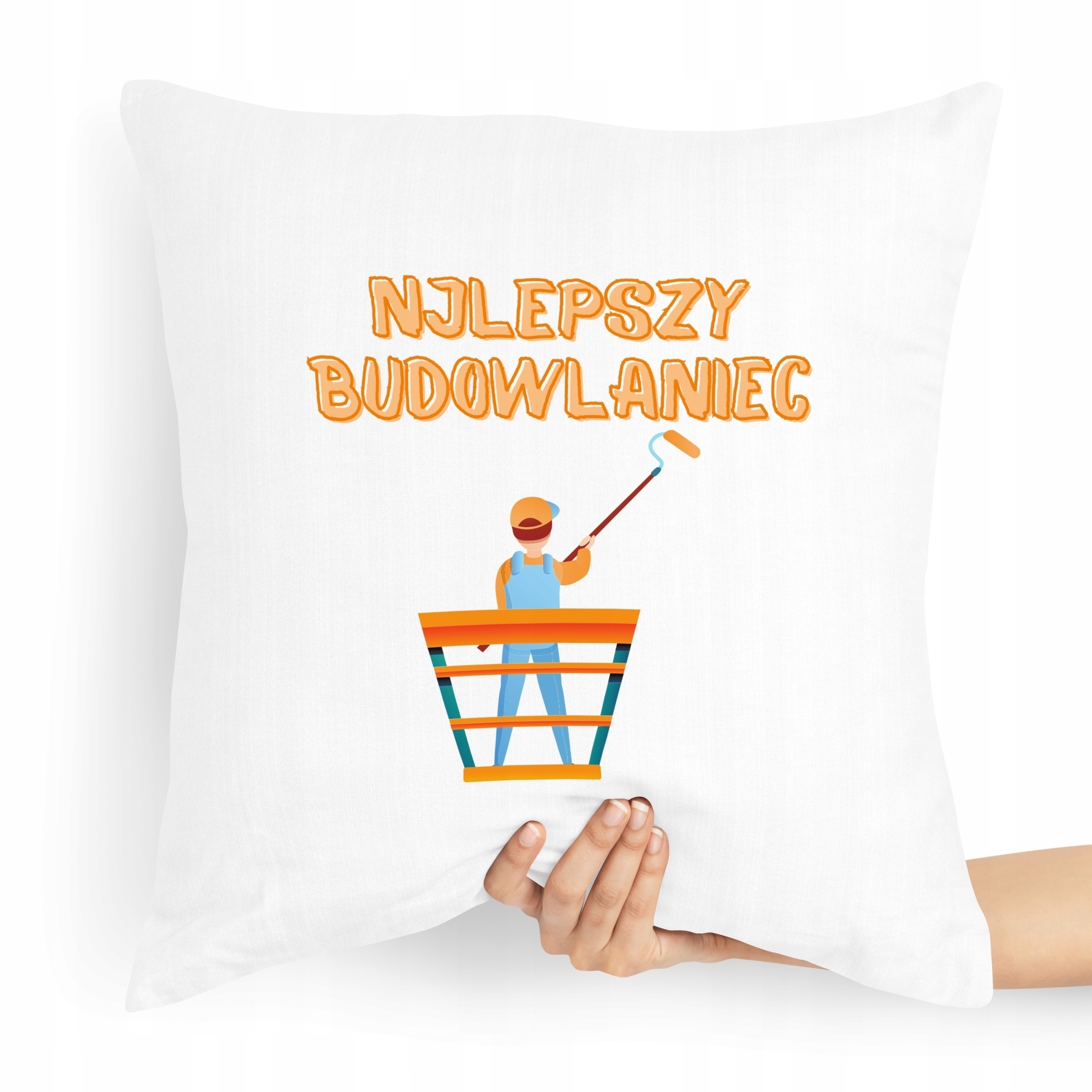 Poduszka Budowlańca Najlepszy Budowlaniec Majstra Z Nadrukiem Ze Zdjęciem