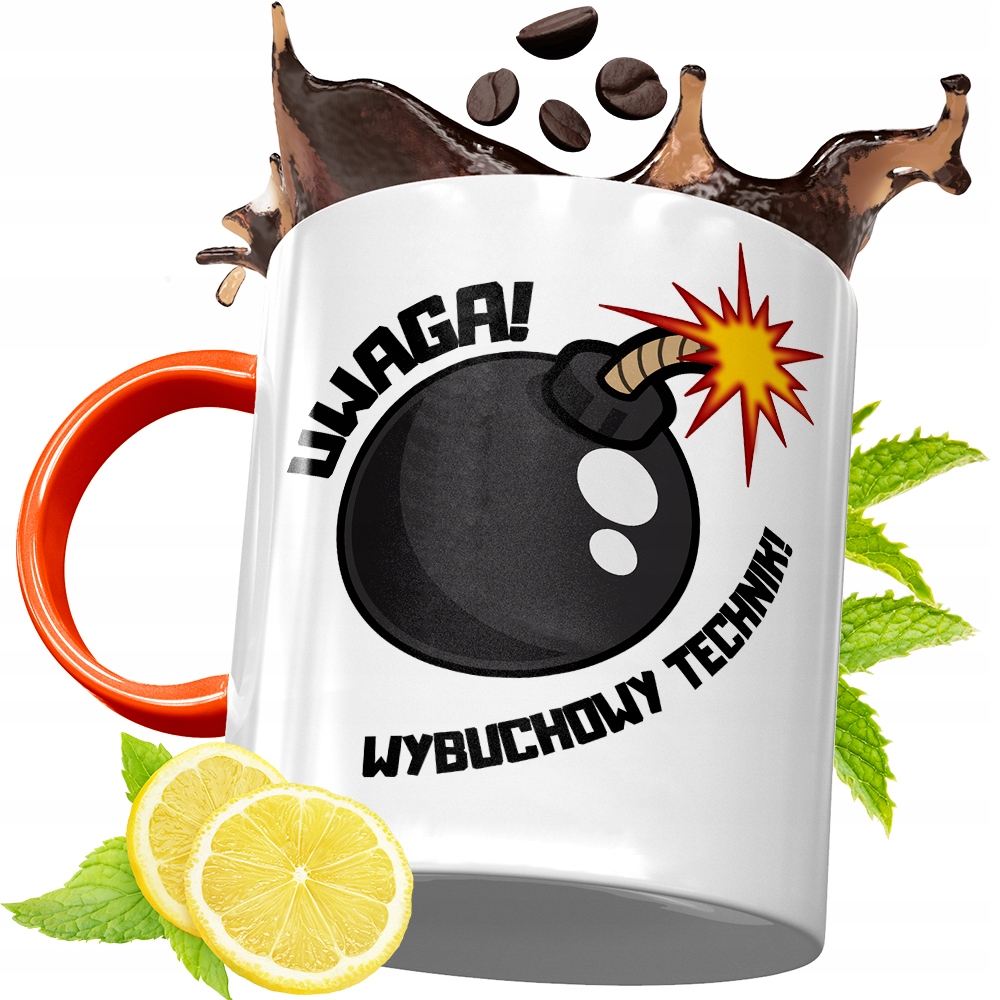 Kubek Pomarańczowy Dla Technika Prezent Z Nadrukiem Ze Zdjęciem