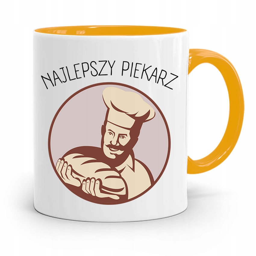 Kubek Żółty Dla Piekarza Najlepszy Piekarz Prezent Z Nadrukiem Ze Zdjęciem