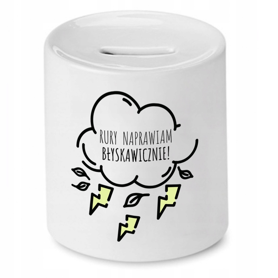 Skarbonka Dla Hydraulika Rury Naprawiam Z Nadrukiem Ze Zdjęciem