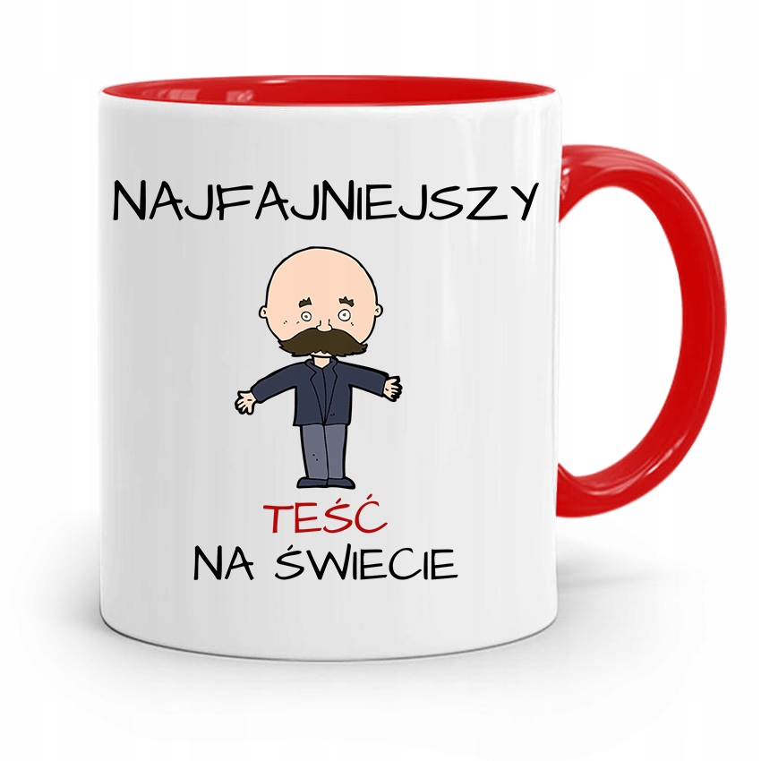 Kubek Czerwony Dla Teścia Najfajniejszy Prezent Z Nadrukiem Ze Zdjęciem