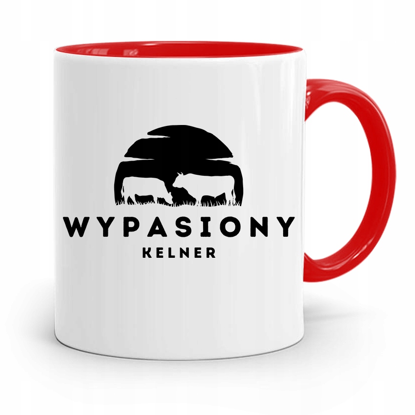 Dla Kelnera Kubek Czerwony Wypasiony Kelner Z Nadrukiem Ze Zdjęciem