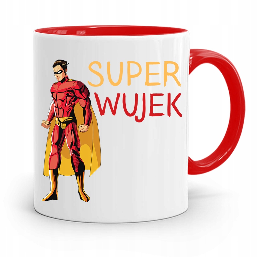 Kubek Czerwony Dla Wujka Na Imieniny Super Wujek Z Nadrukiem Ze Zdjęciem
