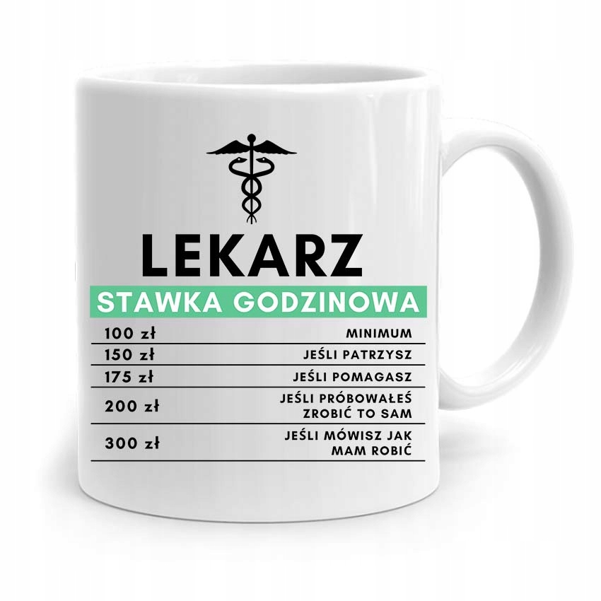 Kubek Prezent Dla Doktora Lekarz Stawka Godzinowa Z Nadrukiem Ze Zdjęciem