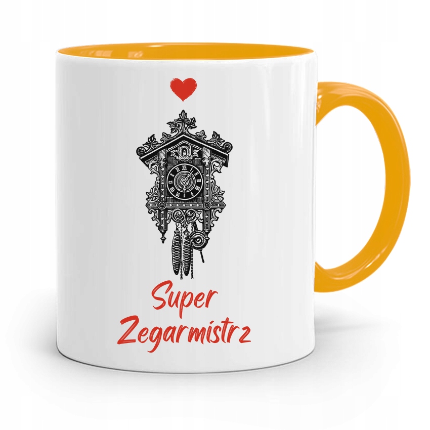 Kubek Żółty Dla Zegarmistrza Super Zegarmistrz Z Nadrukiem Ze Zdjęciem