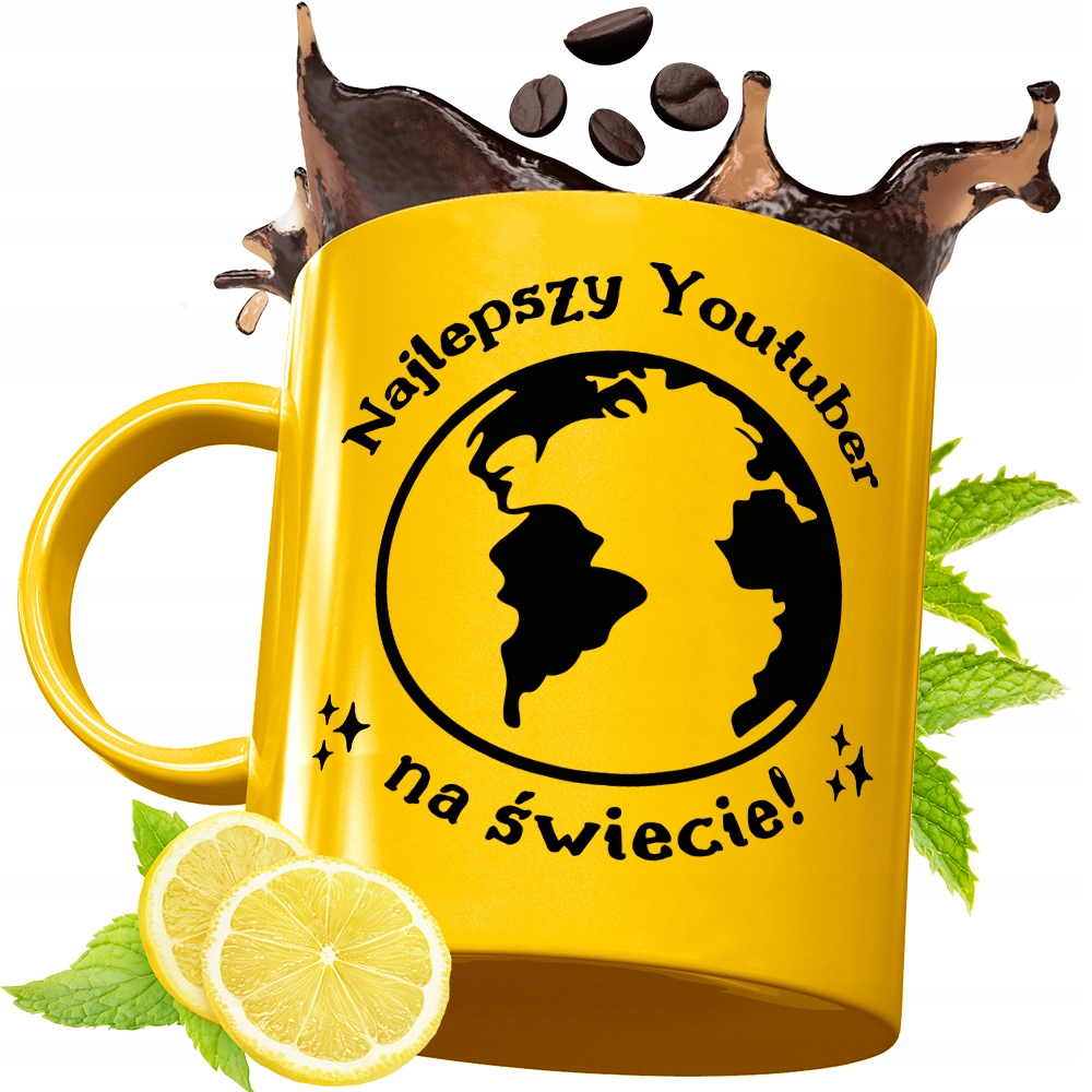 Złoty Kubek Premium Dla Youtubera Prezent Z Nadrukiem Ze Zdjęciem
