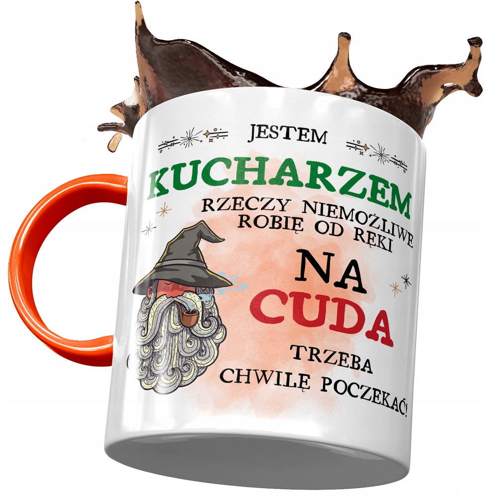 Kubek Pomarańczowy Dla Kucharza Prezent Z Nadrukiem Ze Zdjęciem