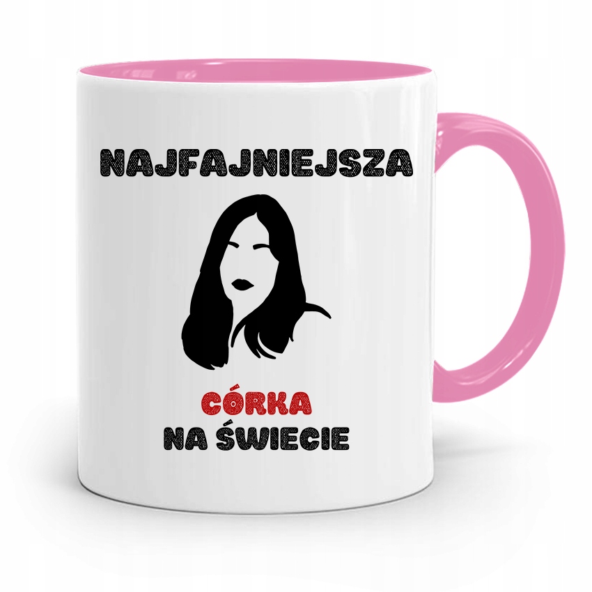 Kubek Różowy Prezent Dla Córki Najfajniejsza Córka Z Nadrukiem Ze Zdjęciem