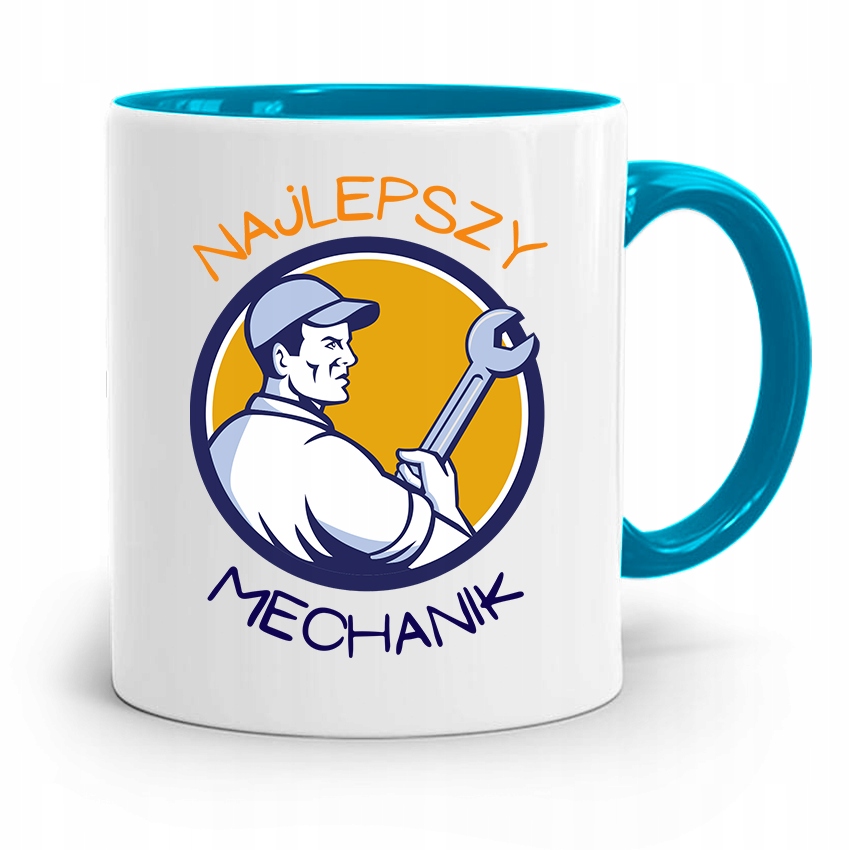 Kubek Błękitny Mechanika Najlepszy Mechanik Z Nadrukiem Ze Zdjęciem