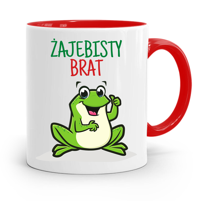 Kubek Czerwony Prezent Dla Brata Żajebisty Brat Z Nadrukiem Ze Zdjęciem