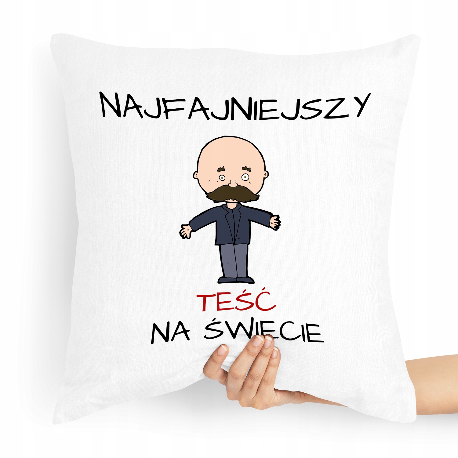 Poduszka Prezent Dla Teścia Najfajniejszy Teść Z Nadrukiem Ze Zdjęciem