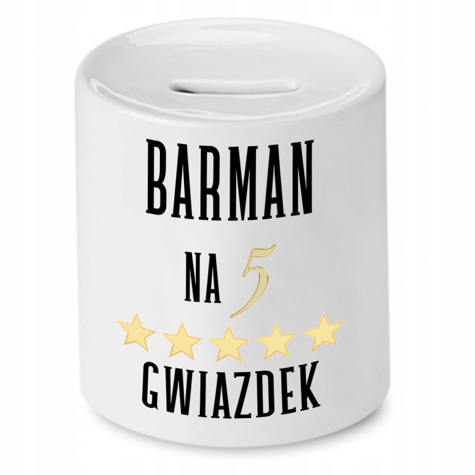 Skarbonka Dla Barmana Barman Na 5 Gwiazdek Z Nadrukiem Ze Zdjęciem