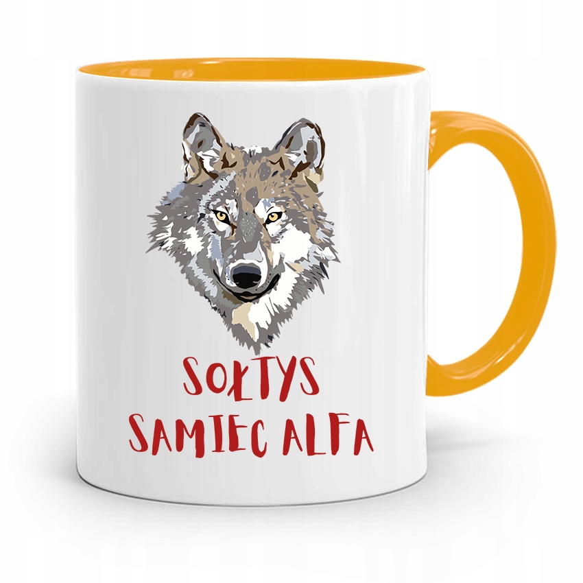 Dla Sołtysa Kubek Żółty Sołtys Samiec Alfa Prezent Z Nadrukiem Ze Zdjęciem