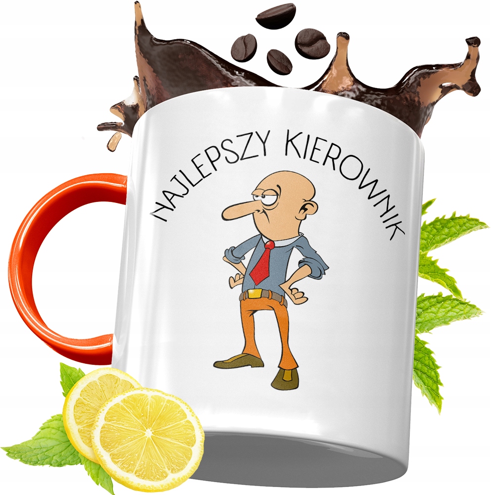 Kubek Pomarańczowy Dla Kierownika Prezent Z Nadrukiem Ze Zdjęciem