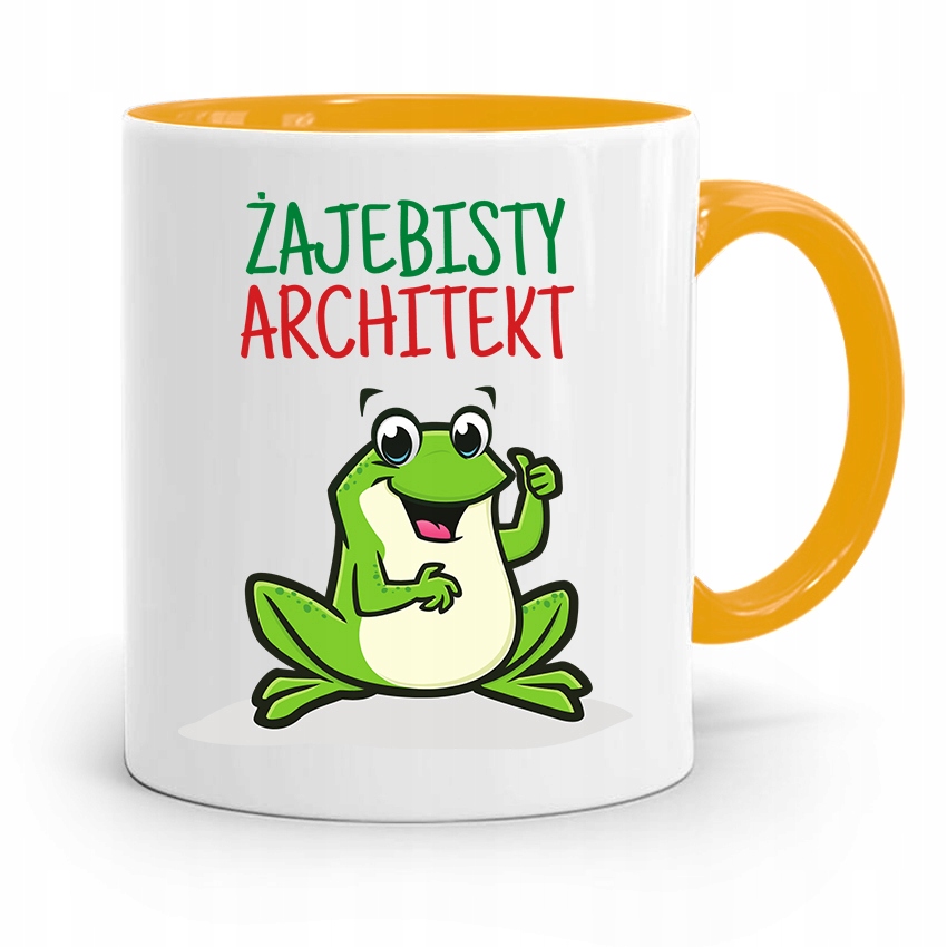Kubek Żółty Architekta Żajebisty Architekt Prezent Z Nadrukiem Ze Zdjęciem