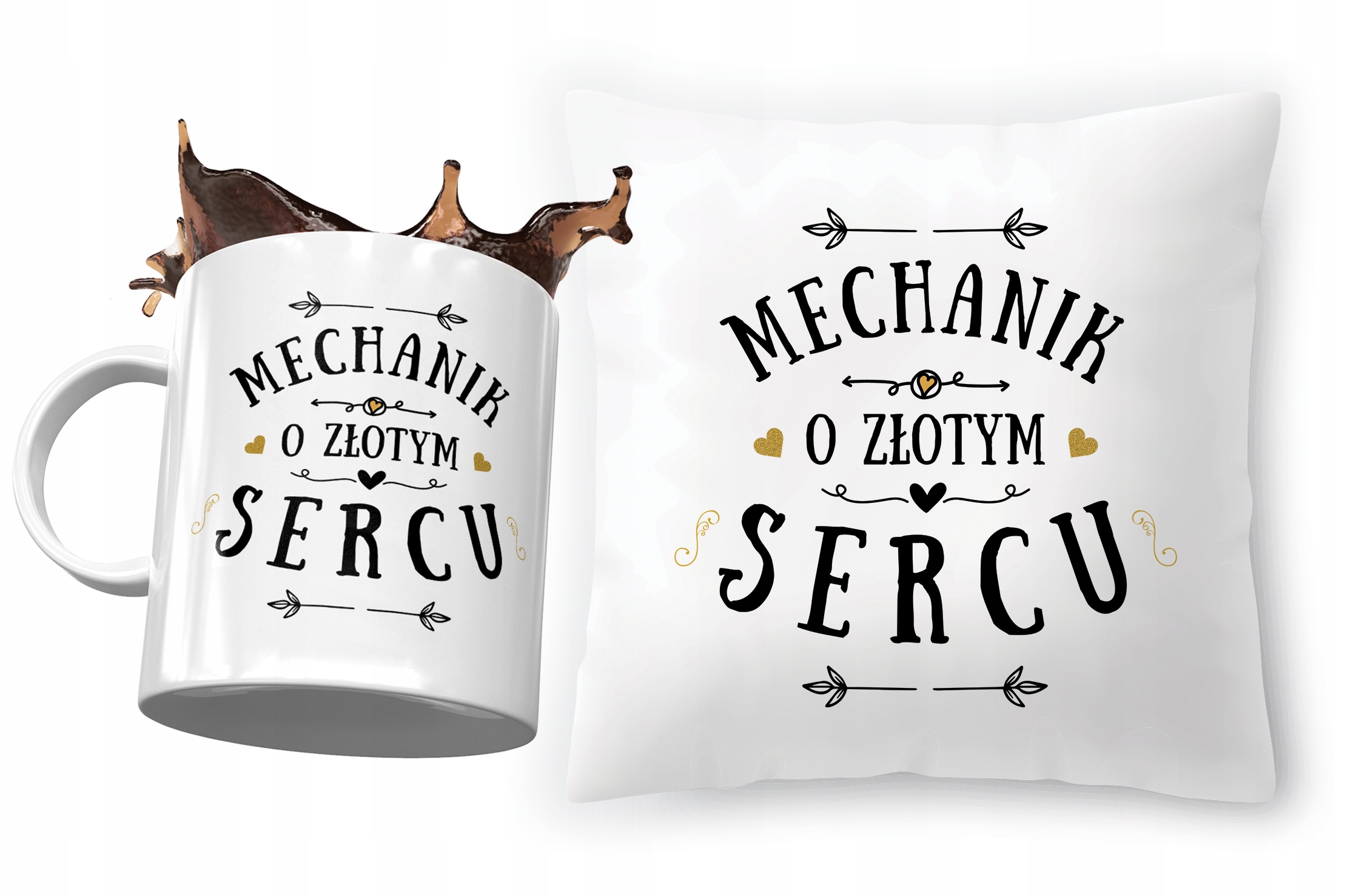 Dla Mechanika Zestaw Poduszka + Kubek Na Prezent Z Nadrukiem Ze Zdjęciem