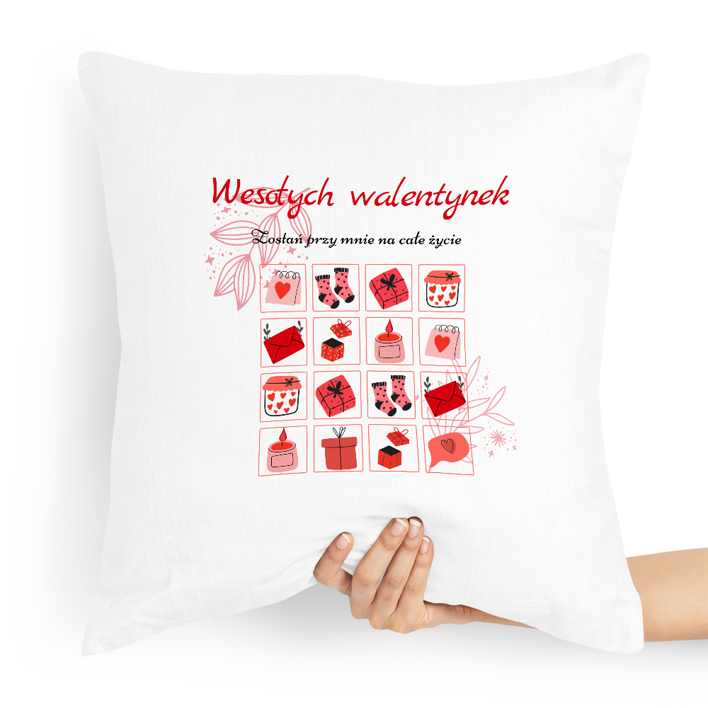 Poduszka Na Walentynki Wesołych Walentynek Z Nadrukiem Ze Zdjęciem