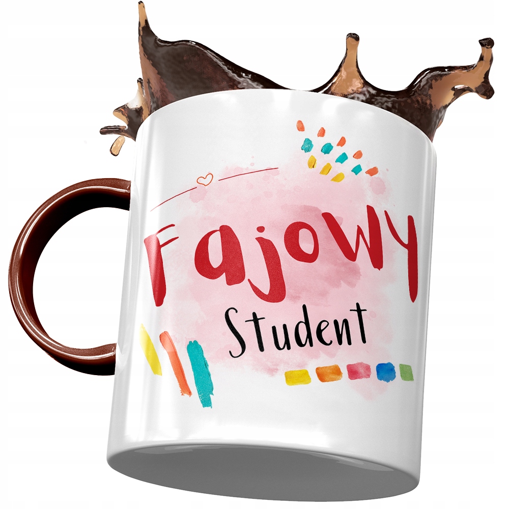 Kubek Bordowy Dla Studenta Fajowy Student Prezent Z Nadrukiem Ze Zdjęciem