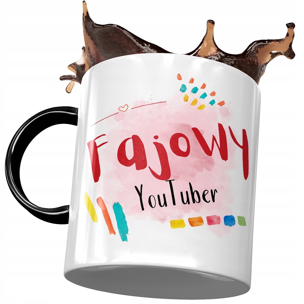 Kubek Czarny Dla Youtubera Fajowy Youtuber Kubek Z Nadrukiem Ze Zdjęciem