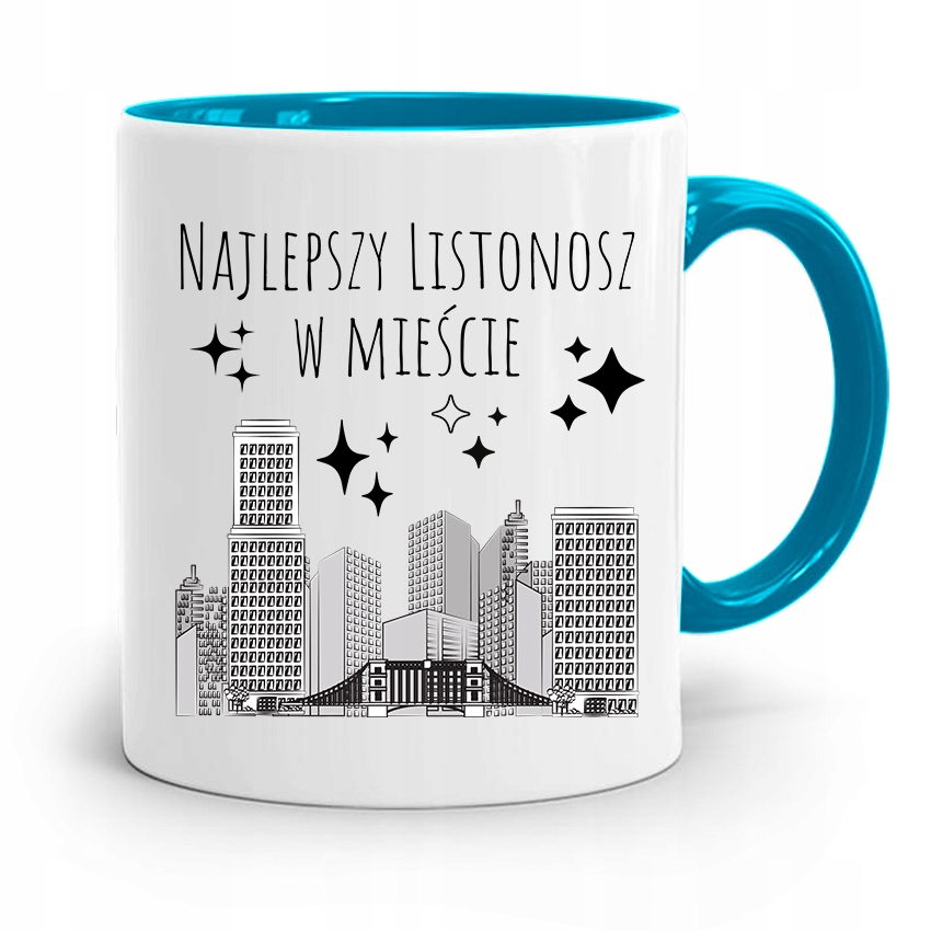 Kubek Błękitny Prezent Dla Listonosza Najlepszy Z Nadrukiem Ze Zdjęciem