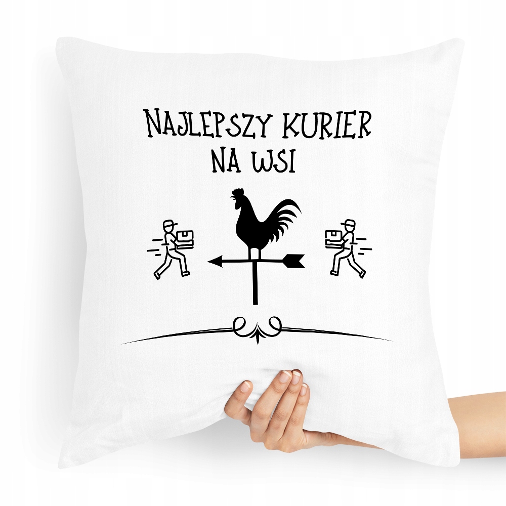 Poduszka Prezent Dla Najlepszego Kuriera Na Wsi Z Nadrukiem Ze Zdjęciem